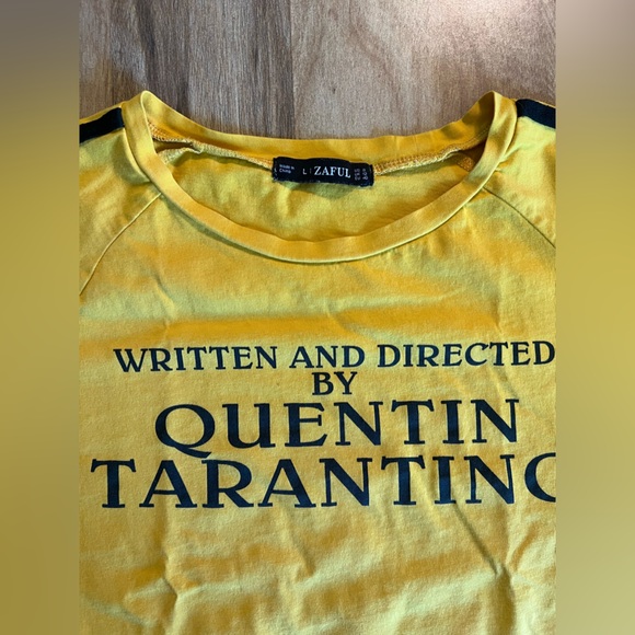 Zaful Yellow and Black Fitted Stretch Tee - Picture 2 of 6